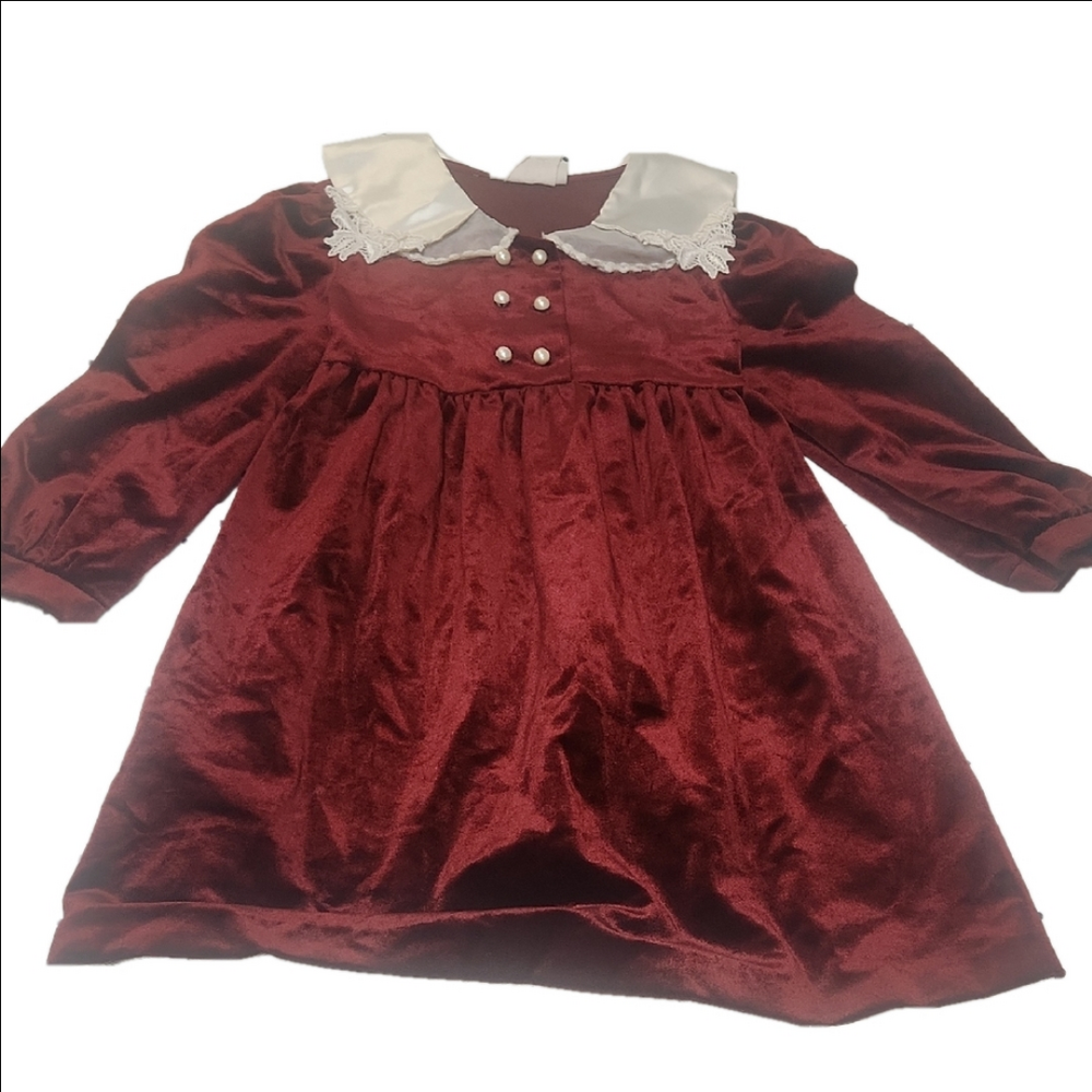 Vintage Bonnie Jean Velvet Dress, Size 5